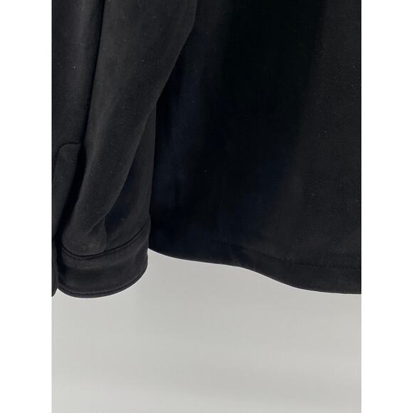 ZARA Men's Black Faux-Suede Pullover Half-Zip Long Sleeve Hooded Sweater SZ L-XL - Picture 7 of 12